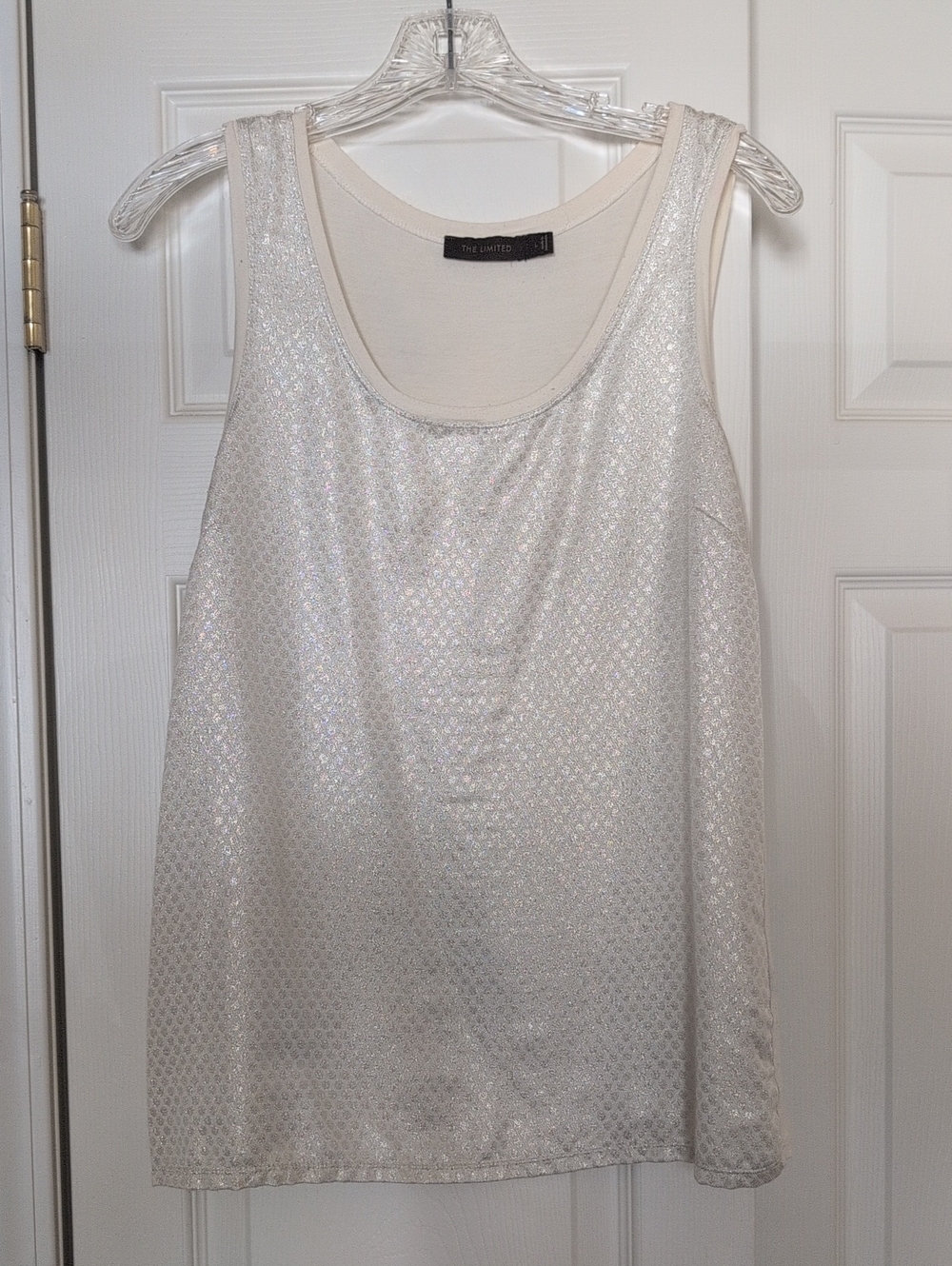 The Limited Silver Sparkle Scoop Neck Tank